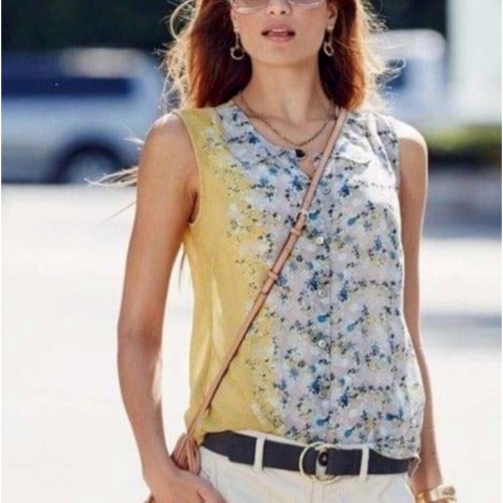 Cabi 50/50 Sheer Button Up Blouse - image 1